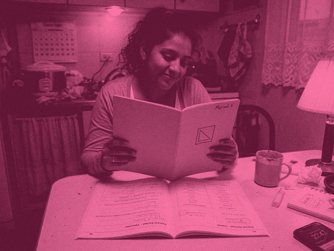 Published coursebooks on a shelf